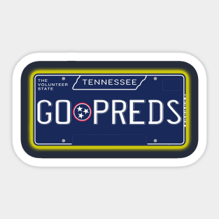 TN License Plate- GO PREDS- Predators Sticker